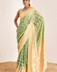 Traditional Banarasee Bandhani Saree in Modern Colors