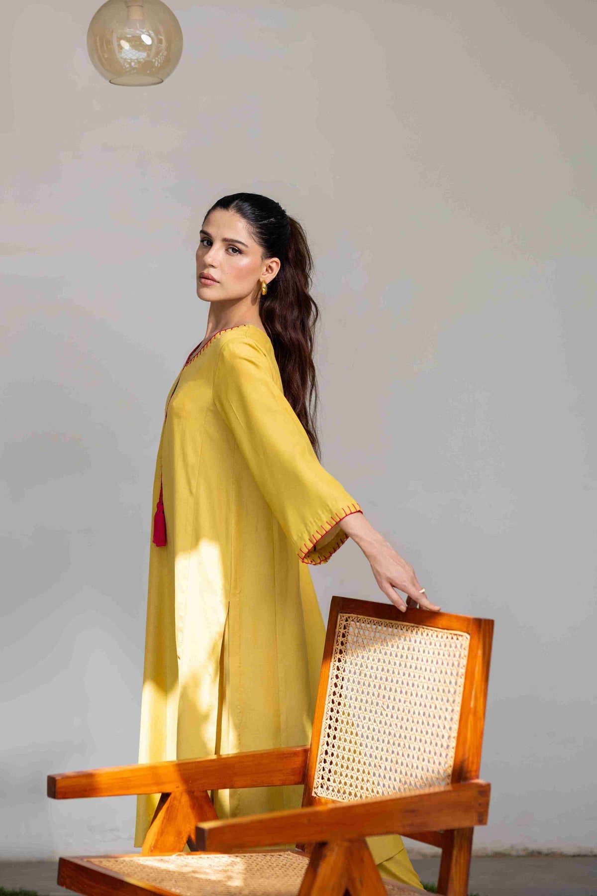 Khushboo &amp; Pankaj Yellow Summer Kurta Set