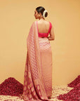 Onion Pink Georgette Banarasi Bandhani Saree