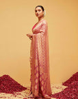 Onion Pink Georgette Banarasi Bandhani Saree