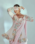 Peplum Jacket Blouse with Thread Emrboidered Details and Handwork
