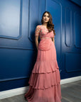 Coral Lehenga Saree