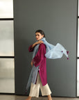Khushboo & Pankaj Wine Berry Kurta Set with Organza Dupatta