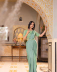 Stunning Pre Draped Saree, Flawlessly Paired with an Intricately Hand Crafted Blouse
