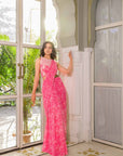 Elegant Blush Pink Printed Saree with Hand-Embroidered Blouse