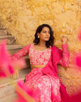 Blush Pink Printed Saree with Elegant Padded Blouse - Georgette