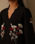 Khushboo & Pankaj Noir Bloom Embroidered Kurta Set