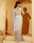 Ombre Sequin Saree with Sleeveless Embroidered Blouse