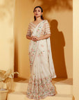 Ombre Sequin Saree with Sleeveless Embroidered Blouse