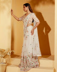 Ombre Sequin Saree with Sleeveless Embroidered Blouse