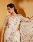 Ombre Sequin Saree with Sleeveless Embroidered Blouse