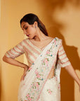 Ombre Sequin Saree with Sleeveless Embroidered Blouse