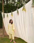 Khushboo & Pankaj Butter Yellow Embroidered Kurta Set