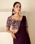 Red Zardosi and Threadwork Bridal Saree