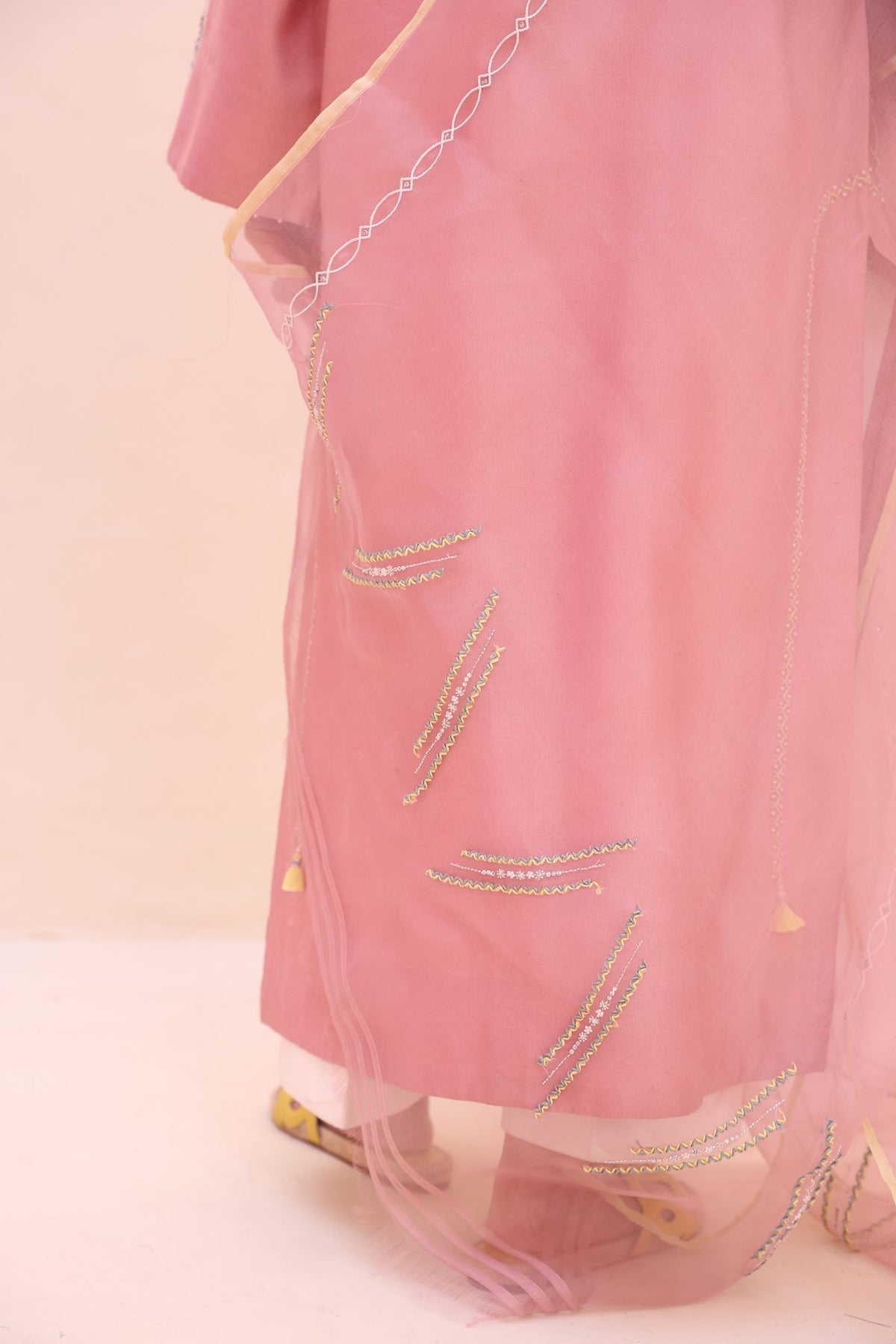Khushboo &amp; Pankaj Rose Blush Embroidered Kurta Set