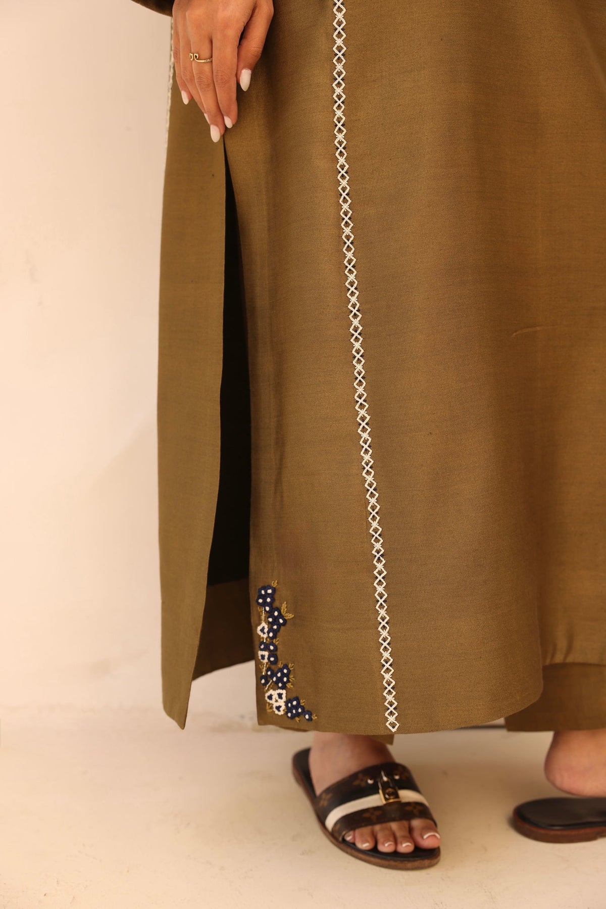 Khushboo &amp; Pankaj Earthy Olive Festive Kurta Set