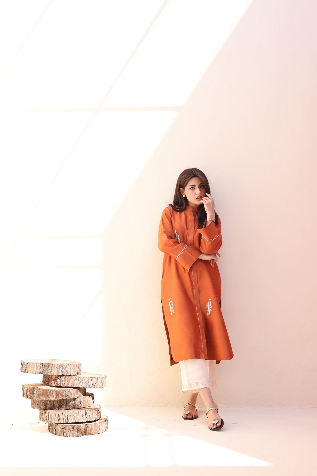 Khushboo &amp; Pankaj Sunset Orange Straight Kurta Set