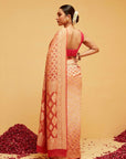 Traditional Georgette Bandhani Banarasee Saree in Orange Shading