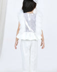 Peplum Top and Pants with Sequin Detailing On Empire and Pants