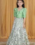 Leather Work Lehenga Set