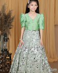 Leather Work Lehenga Set