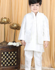 Kurta,Pajama with Sleeveless Jacket - White