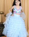 Handwork Blouse and Tulle Lehenga