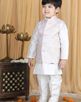 Kurta,Pajama with Sleeveless Jacket - Silk