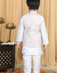 Kurta,Pajama with Sleeveless Jacket - Silk