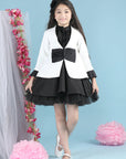 Black & White Girl Dress with Coat