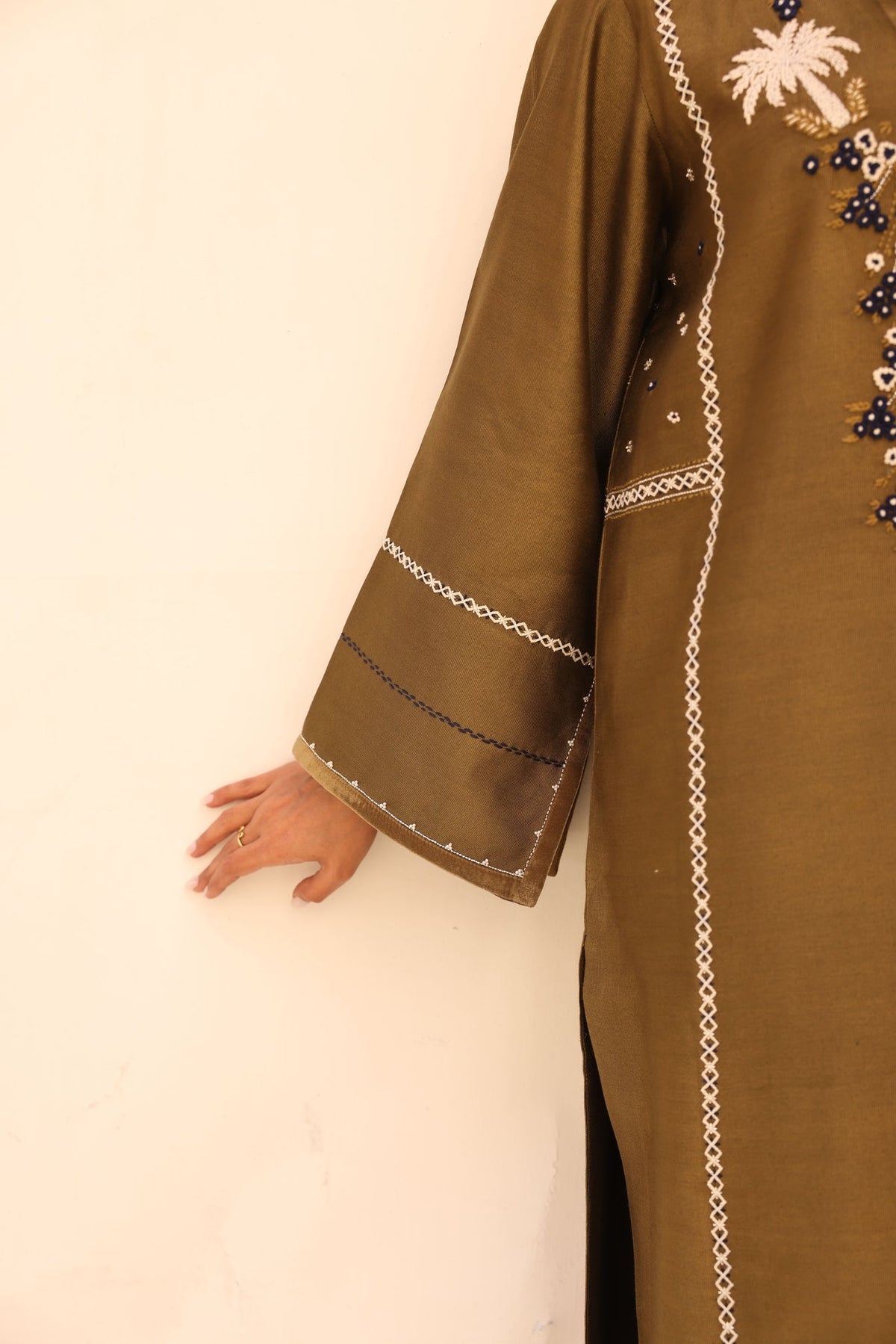 Khushboo &amp; Pankaj Earthy Olive Festive Kurta Set