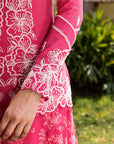 Teal Angrakha Anarkali with Dori Tassels and Banarasee Bandhani Dupatta - Georgette