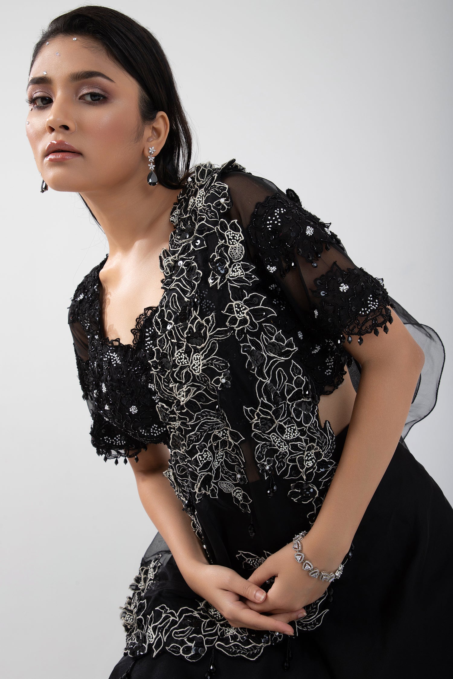 Luna Black Lehenga Set