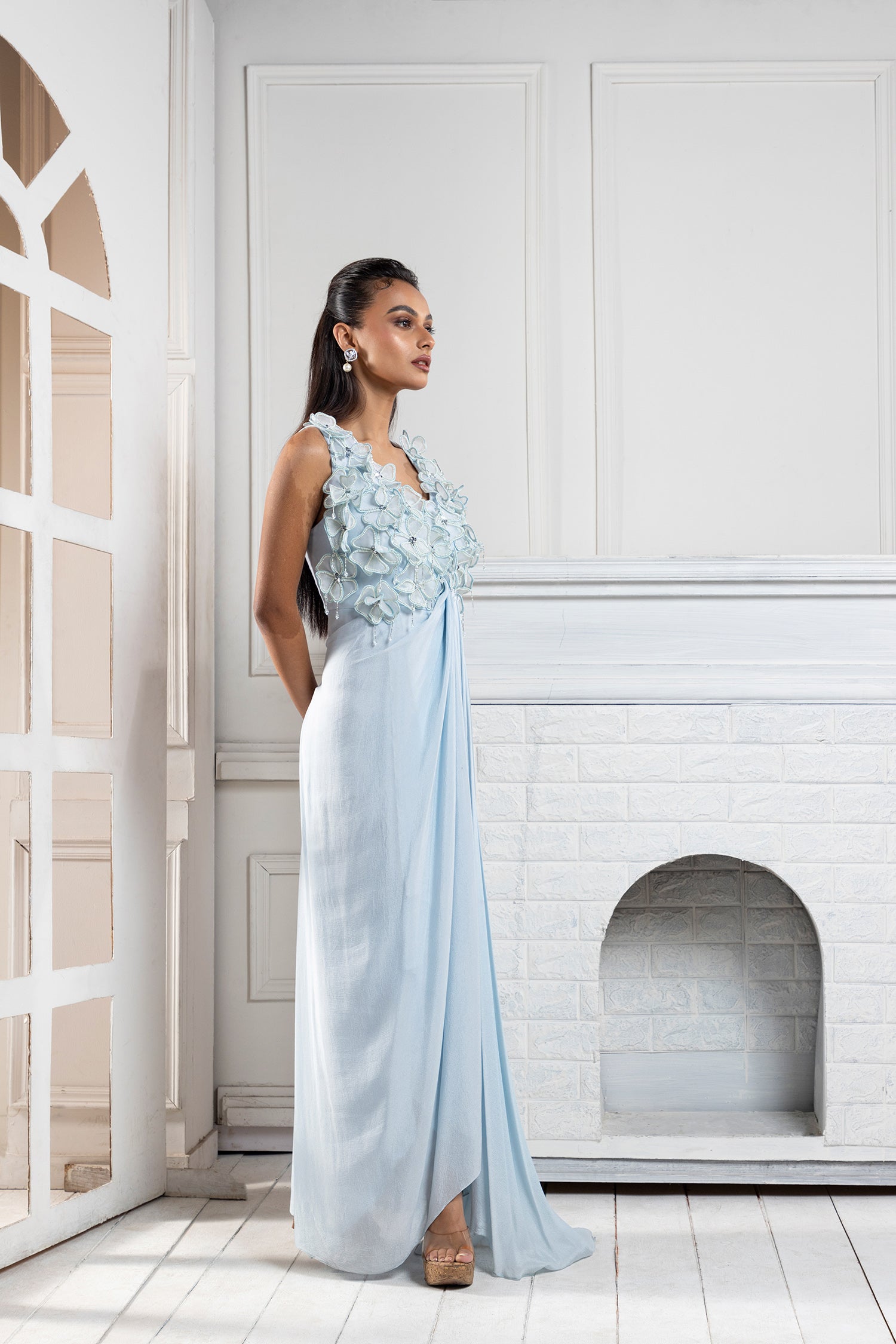 Frosted Petals Flow Gown