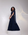 Navy Embellished Drape Saree