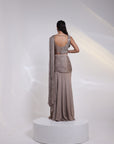 Ash Grace Draped Saree Gown