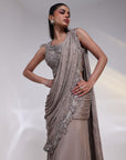 Ash Grace Draped Saree Gown