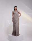 Ash Grace Draped Saree Gown
