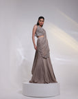 Ash Grace Draped Saree Gown