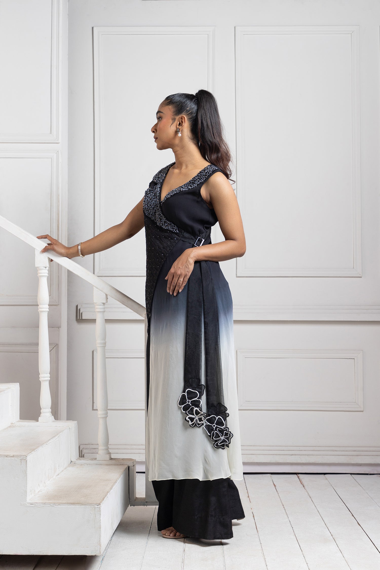Noir Ombre Wrap Jumpsuit