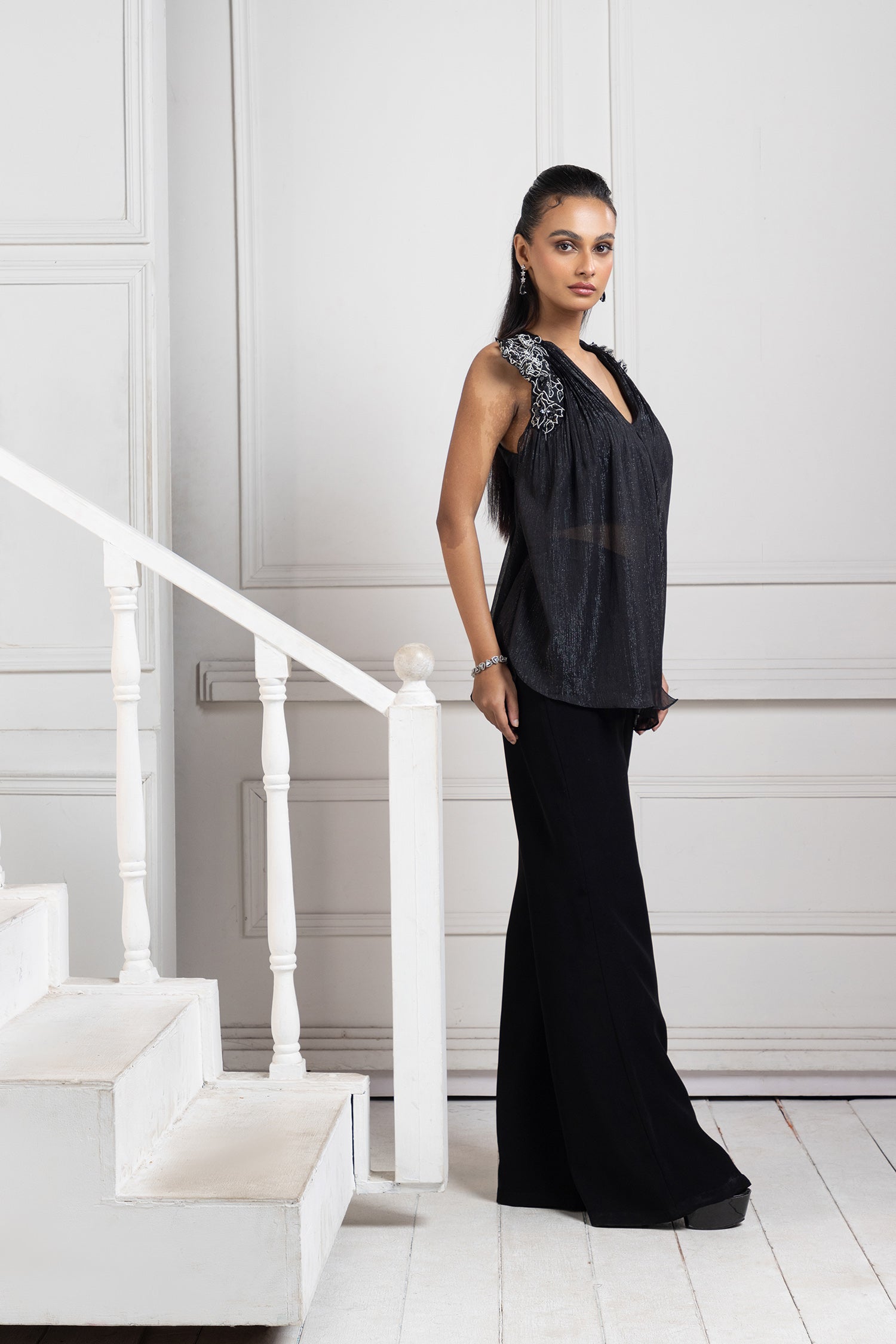 Noir Ombre Wrap Jumpsuit