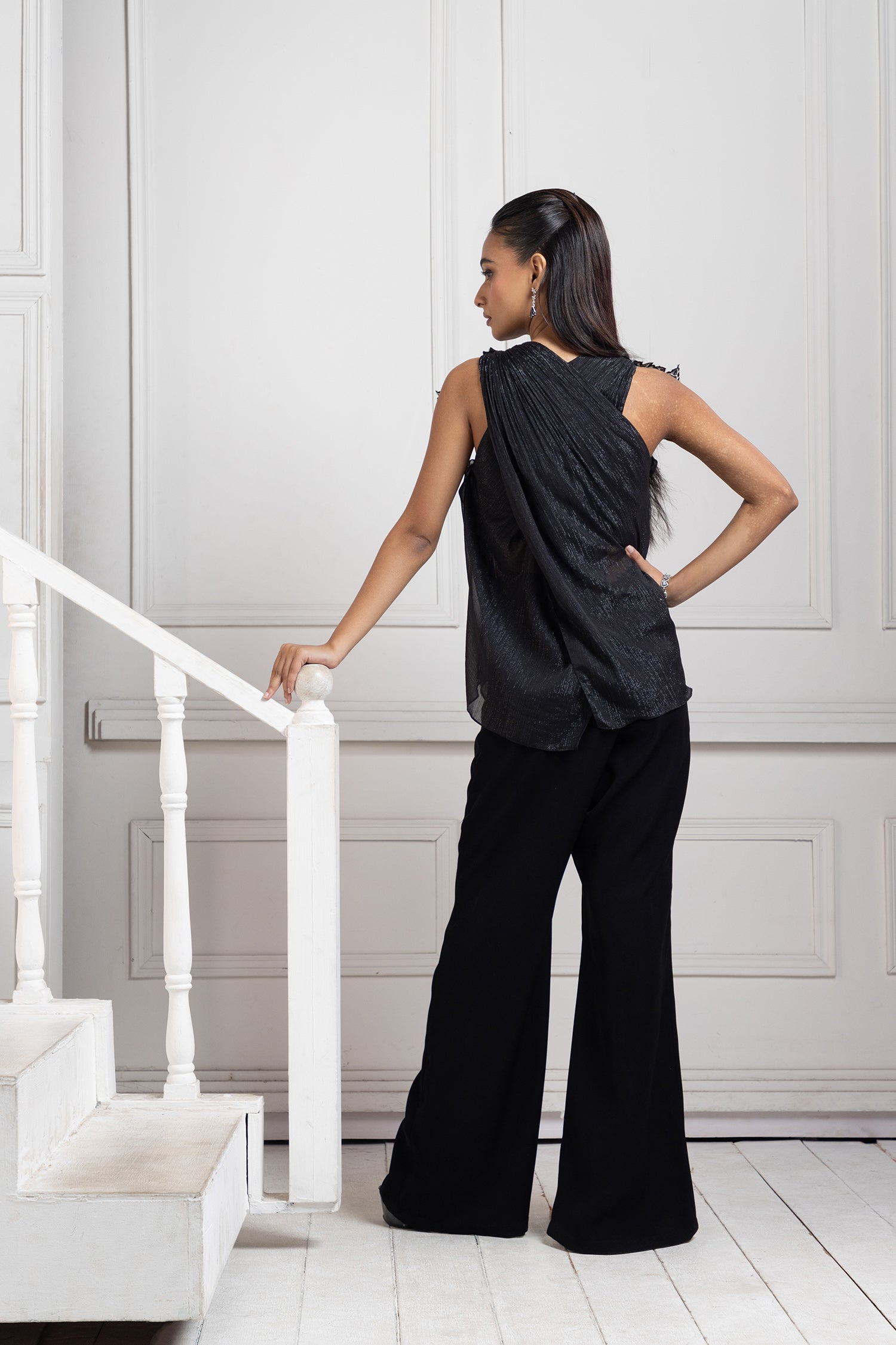 Noir Ombre Wrap Jumpsuit