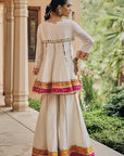 Jugni Ivory Sharara Set