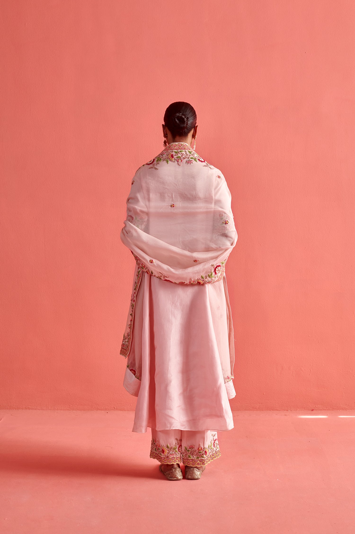 Pure Silk Kurti With Organza Dupatta