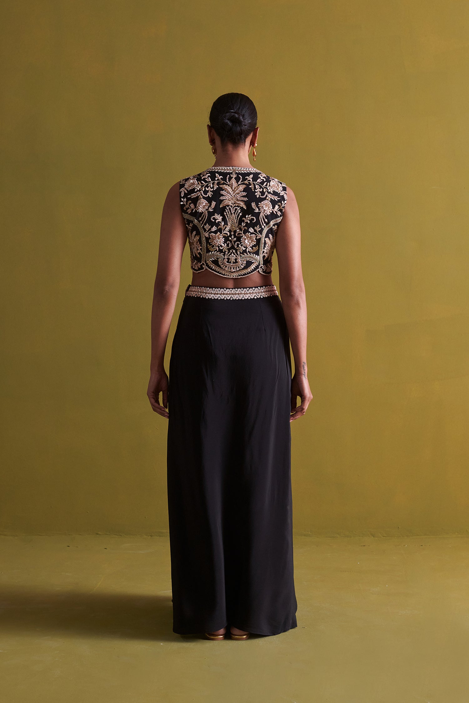 Black Hand Embroidered Bustier