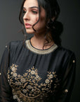 Intricately Sequin Embroidered Ombre Anarkali with Pleated Flare