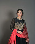 Intricately Sequin Embroidered Ombre Anarkali with Pleated Flare