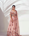 Dramatic One Shoulder Lehenga Set