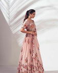 Dramatic One Shoulder Lehenga Set