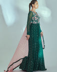 Intricately Sequin Embroidered Ombre Anarkali Set
